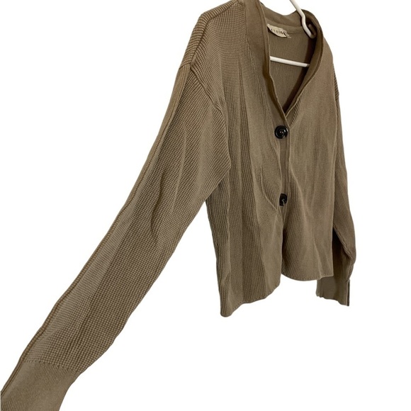 RETROD Waffle Knit Cardigan Beige XS - Picture 3 of 6
